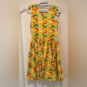 Dot Dot Smile Yellow Tank Dress with Multicolor Dog Print